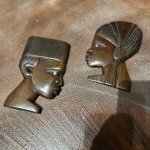 Stunning Carved Wooden African Busts